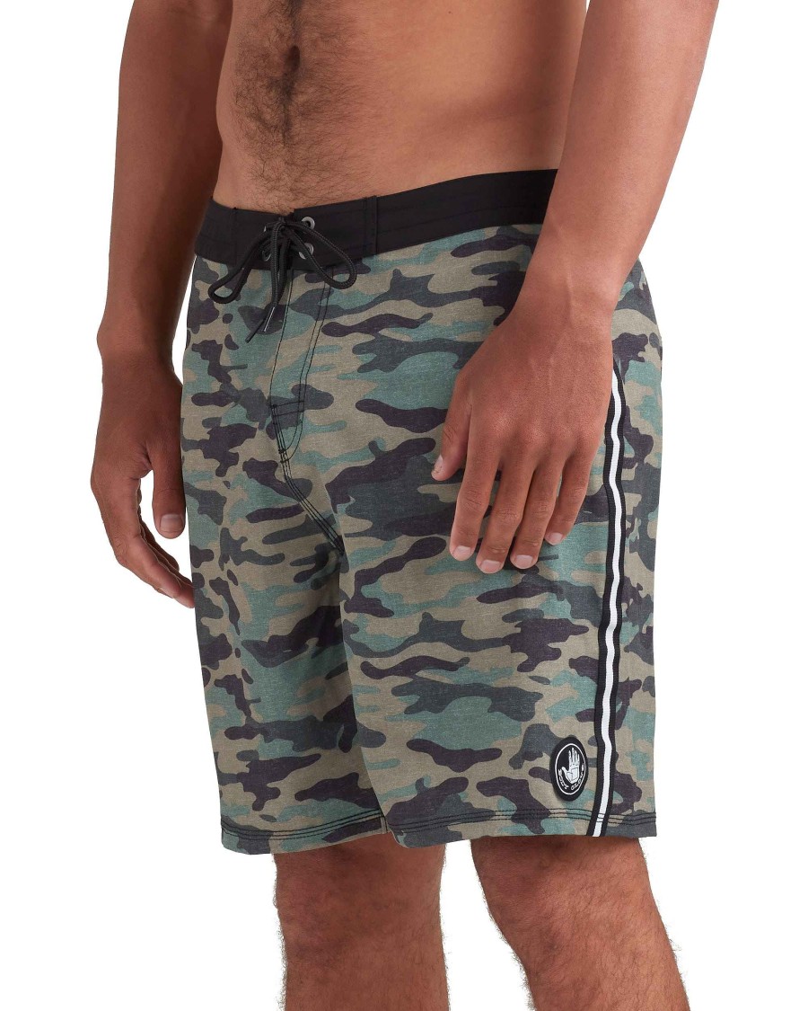 Swimwear Island Daze Boardshorts | Hermosa 18" Side-Stripe Boardshort Olive