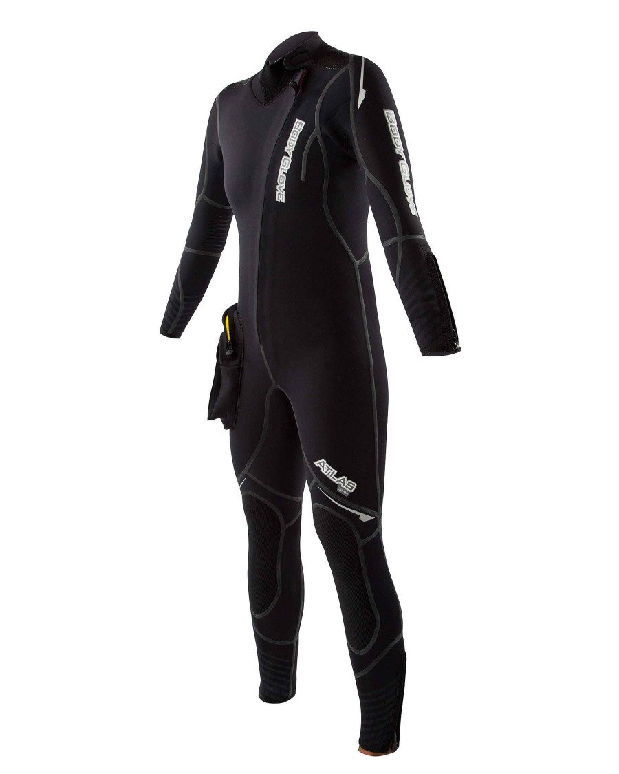 Women SDI Wetsuits | Atlas 5Mm Front-Zip Women'S Dive Suit With Modular Hood - Black Wetsuit: Black