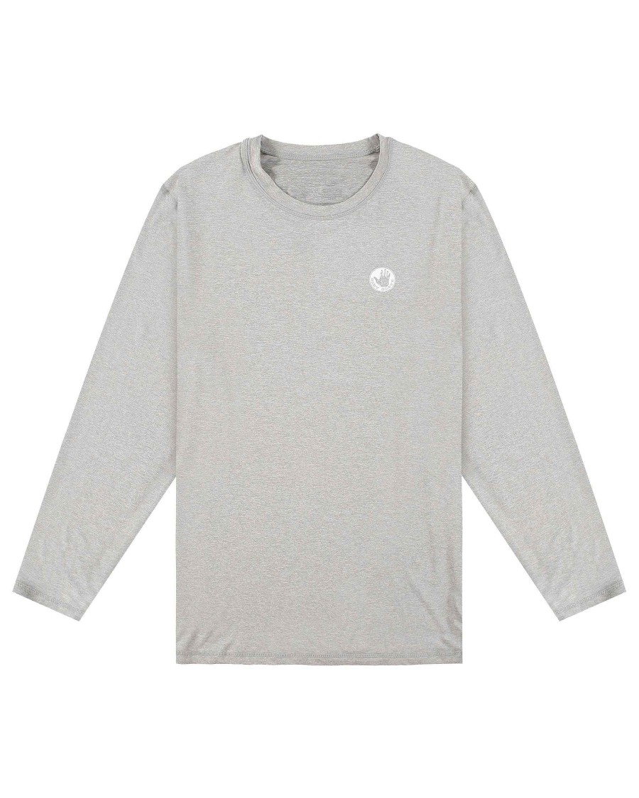 Men Island Daze T-Shirts & Tops | Men'S Descanso Long-Sleeve Sun Shirt Heathered Grey