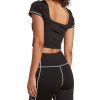 Women Jerry Leigh Sets | Elevate The Look Ribbed Crop Top Black