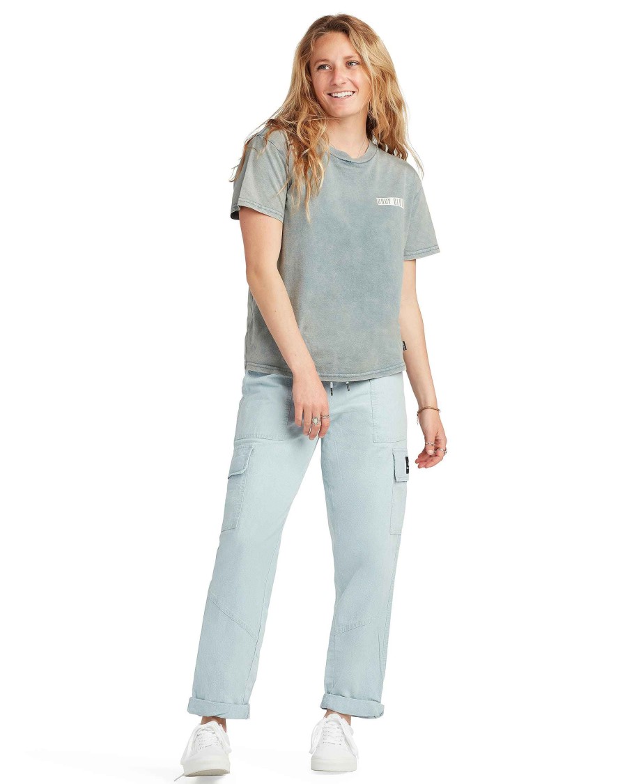 Women Jerry Leigh Bottoms | Monroe Mid-Rise Cargo Pant - Light Wash Super Light Wash