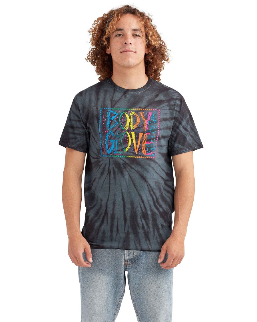 Men Jerry Leigh T-Shirts & Tops | Tribal 80'S Tie-Dye Short-Sleeved T-Shirt Charcoal/Black