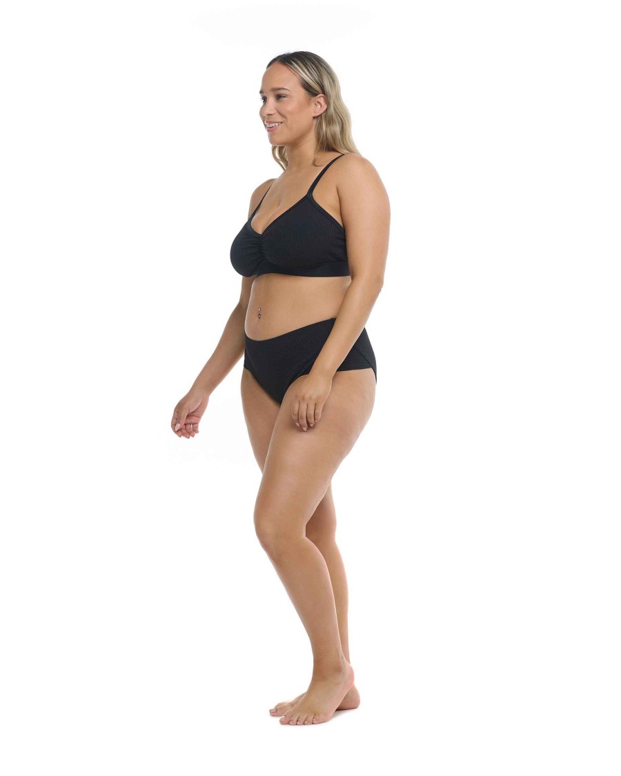 Swimwear SGS Plus Size Swimwear | Ibiza Drew Plus Size Swim Top Black