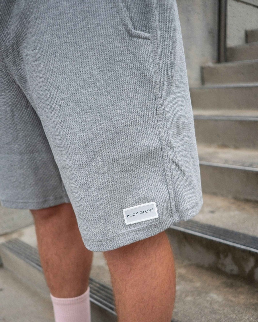 Men Jerry Leigh Shorts | Men'S Waffle Weave Gym Shorts Gray