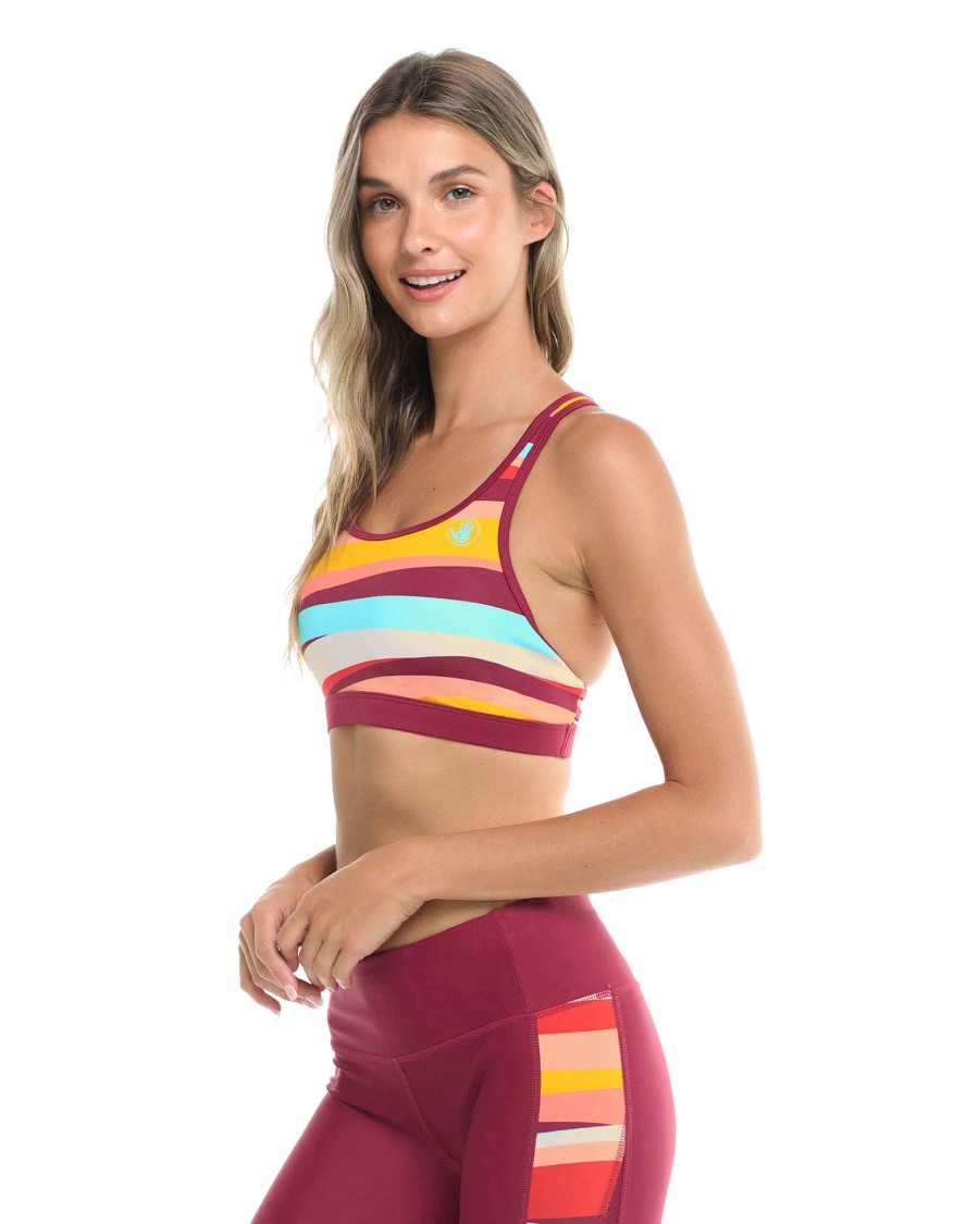 Swimwear SGS Cross-Overs | New Wave Equalizer Medium Support Cross-Over Sports Bra Sangria