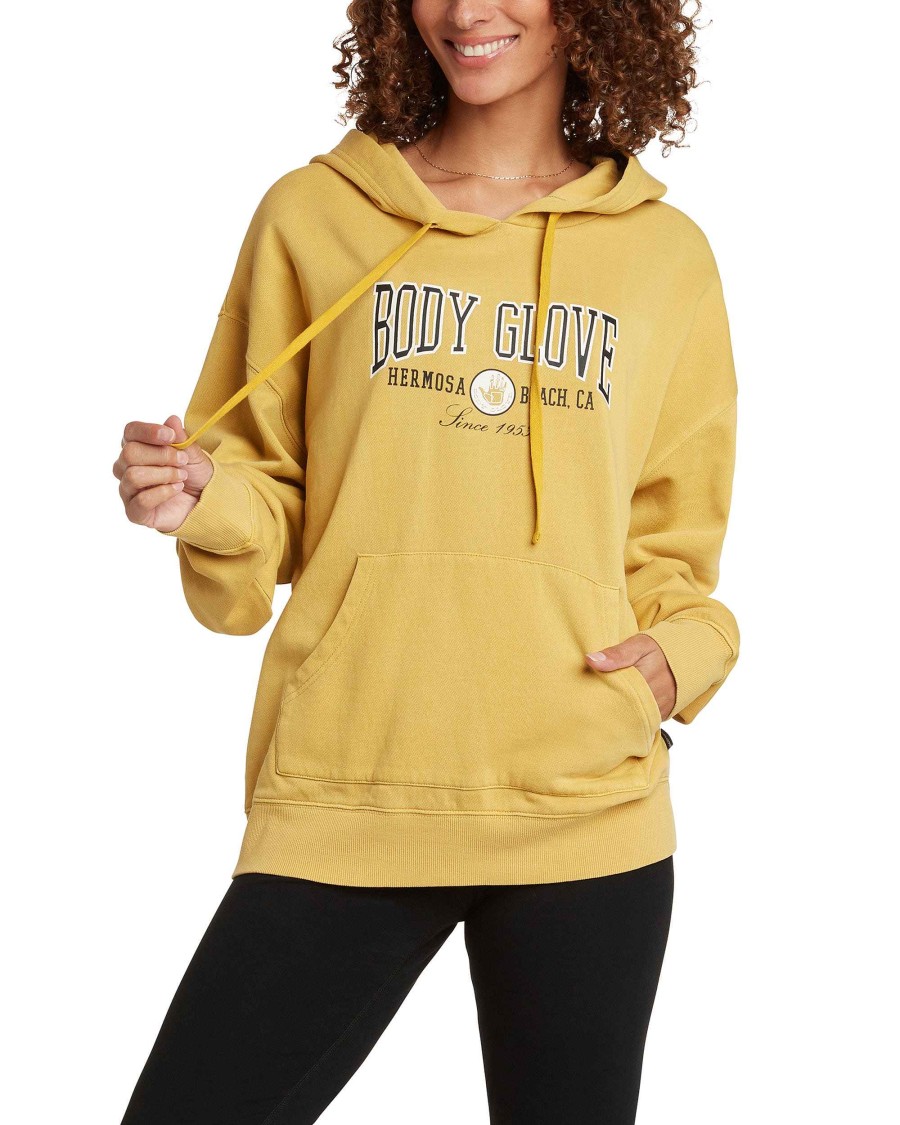 Women Jerry Leigh Hoodies & Jackets | Prep School Chill Fleece Hoodie Gold