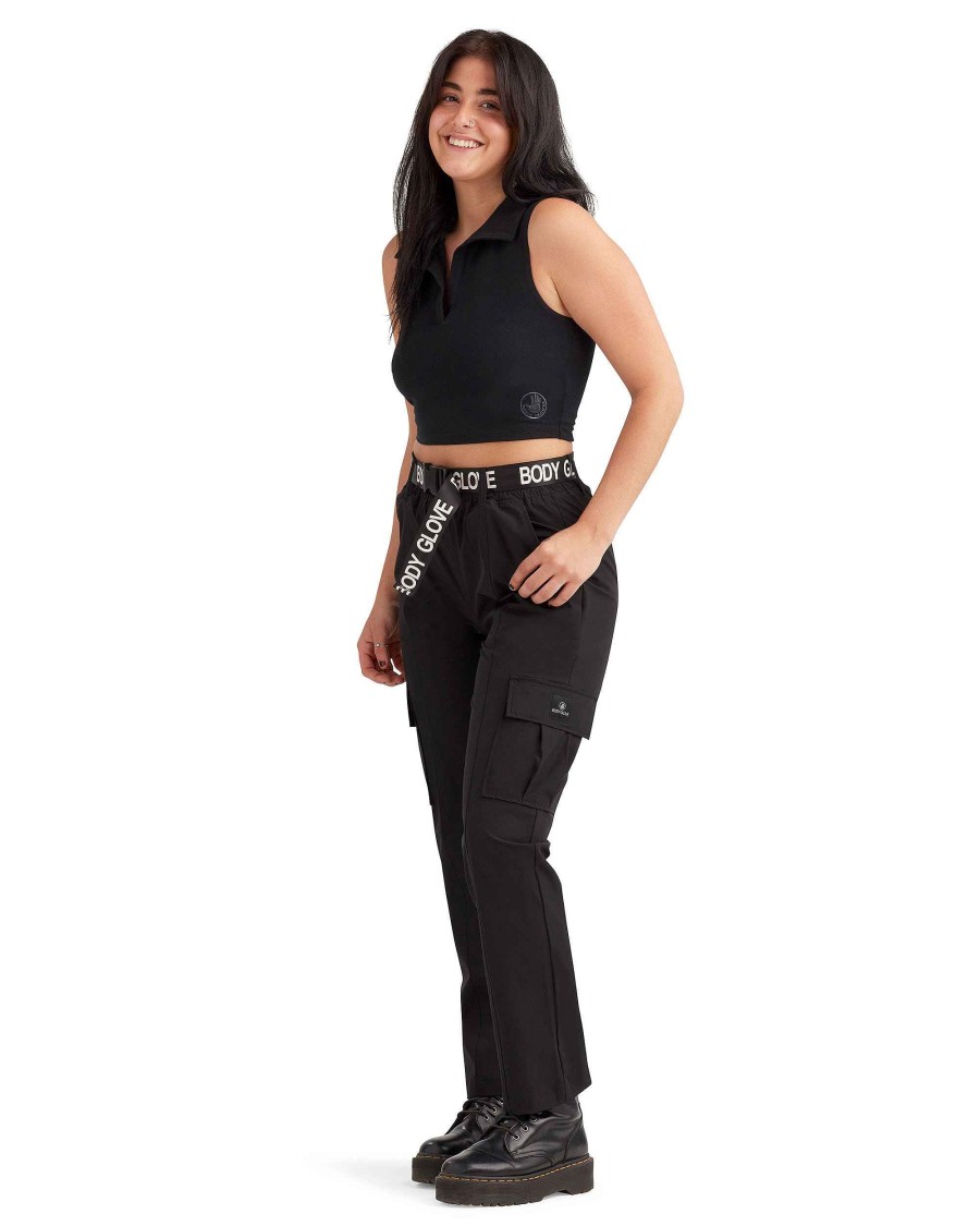 Women Jerry Leigh Bottoms | Cargo Sport Pants Black