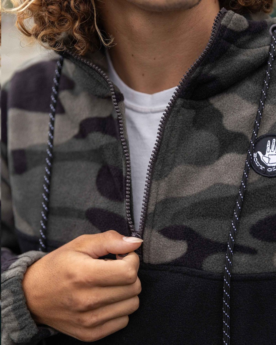 Men Jerry Leigh Hoodies & Jackets | Men'S Paxton Quarter Zip Pullover Hoodie Midnight Camo