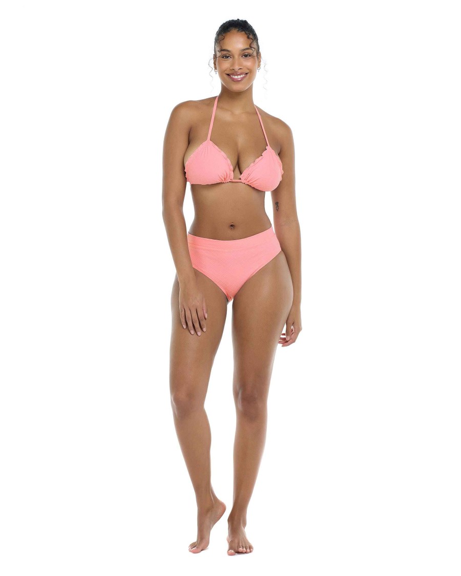 Swimwear SGS D-F Cup Tops | Flor Nove Dita Reversible Ruffle Triangle Bikini Top D Flor Nove / Sea Mist