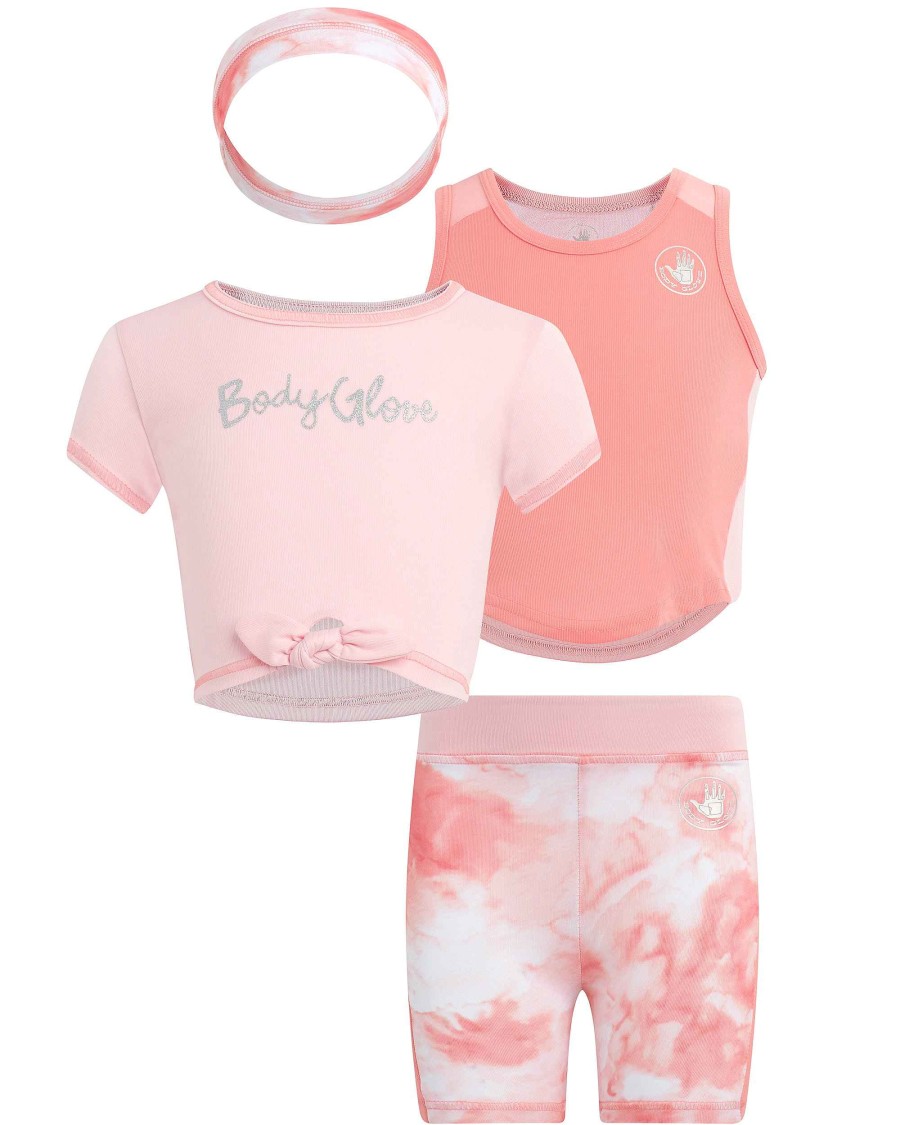 Kids Babyfair Apparel & Activewear | Baby Girls' Three-Piece Swirl Set Pink