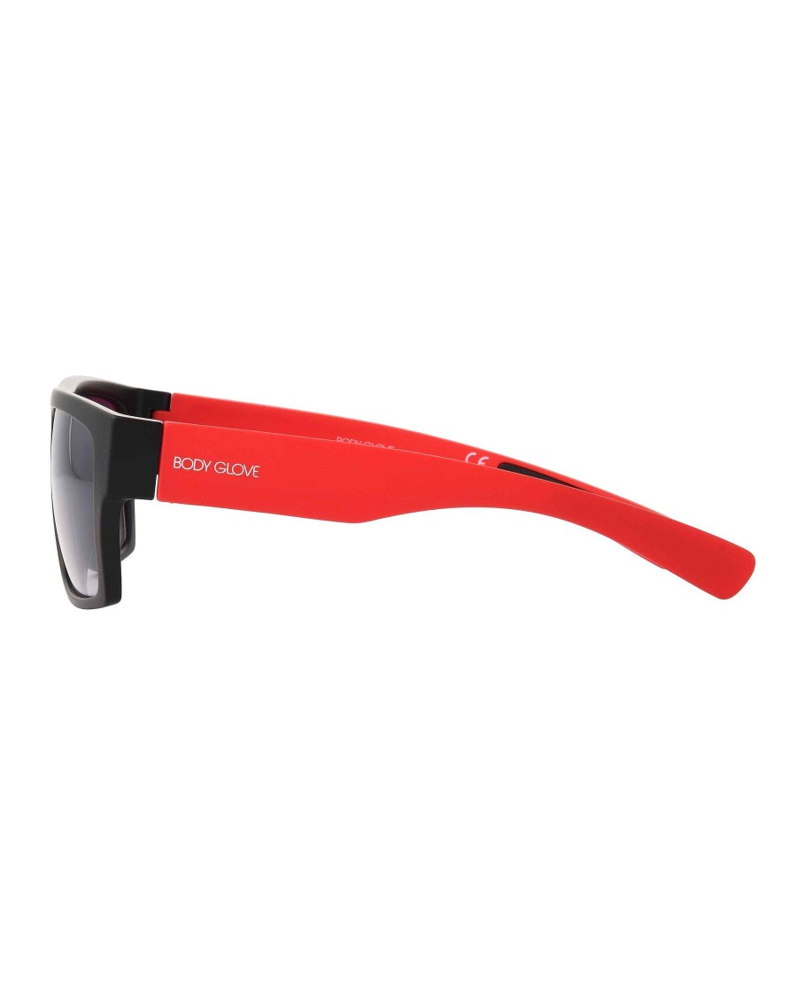 Accessories FGX Sunglasses | Reggie Rectangular Sunglasses - Black/Red Black/Red Temples