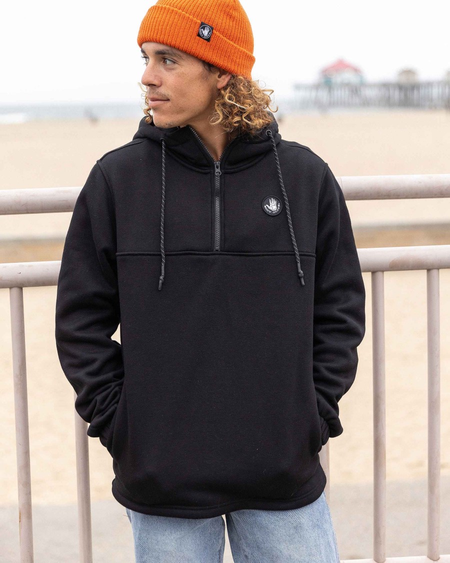 Men Jerry Leigh Hoodies & Jackets | Men'S Paxton Quarter Zip Pullover Hoodie Black