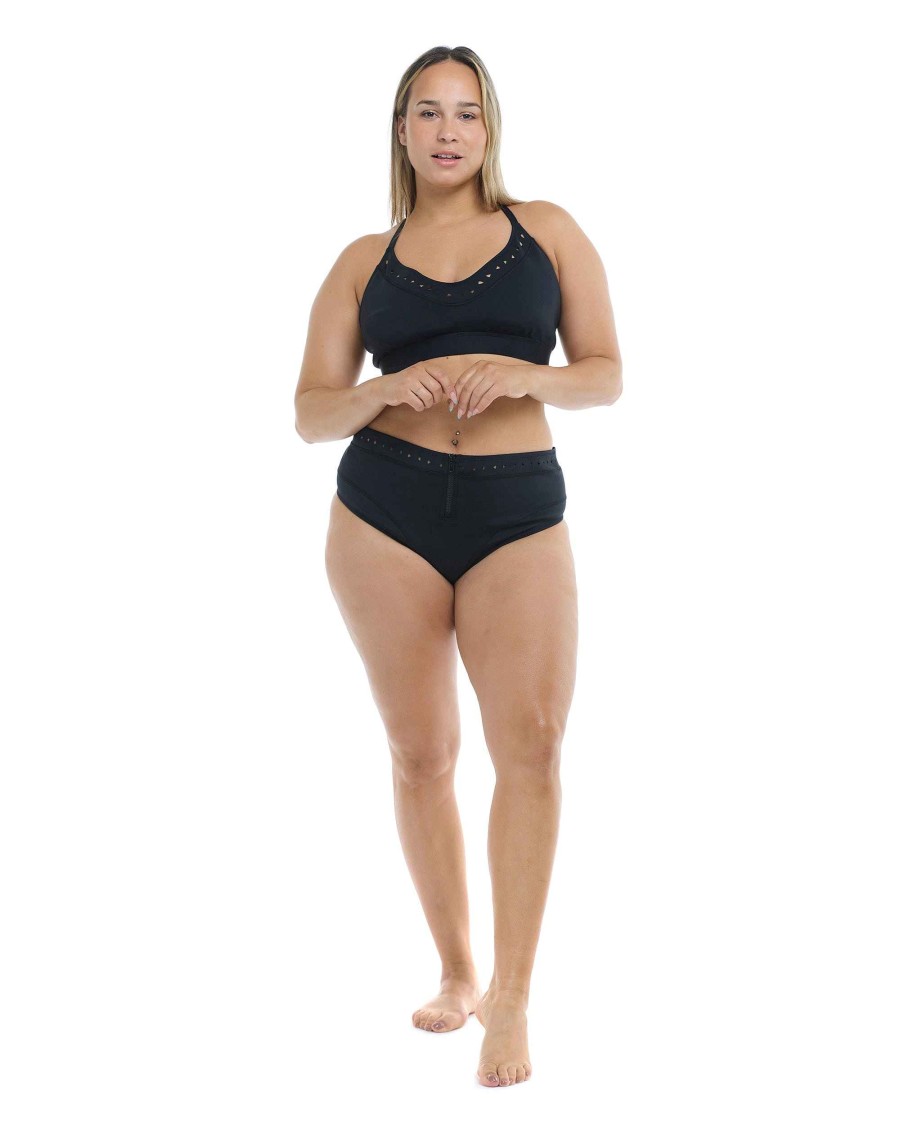 Swimwear SGS Plus Size Swimwear | Constellation Plus Size Ruth Fixed Triangle Swim Top Black