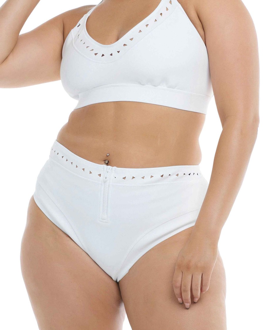 Swimwear SGS Plus Size Swimwear | Constellation Marlee Plus Size High-Waist Bikini Bottom Snow