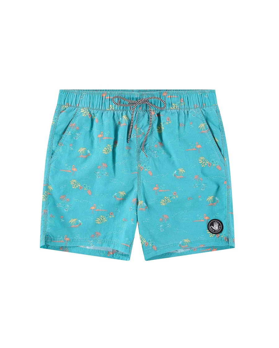 Swimwear Island Daze Boardshorts | Shorepounds 17" Elastic Waist Swim Short Blue