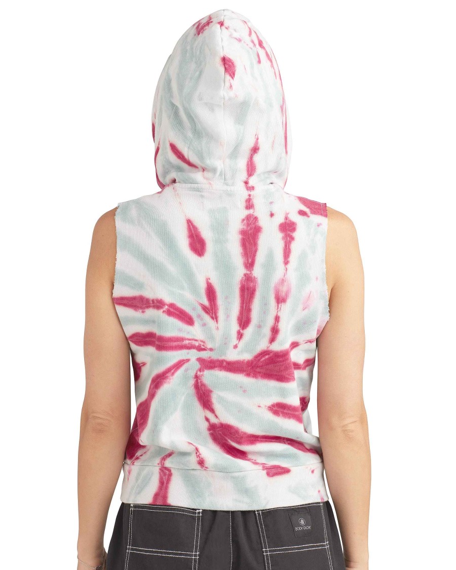 Women Jerry Leigh Sets | Talia Tie-Dye Sleeveless Hoodie Aqua