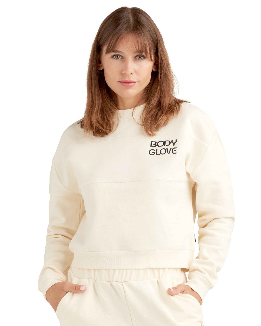 Women Jerry Leigh Sets | Kiss Me Buttercup Fleece Pullover Cream