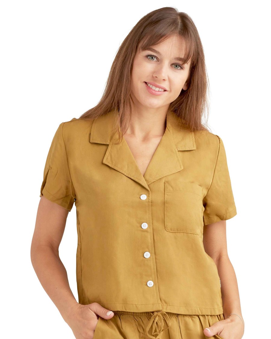 Women Jerry Leigh Sets | Just Be You Button-Up Shirt Sand