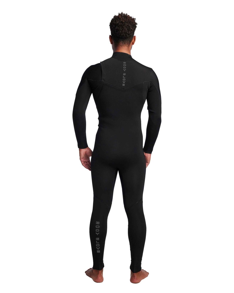 Men SDI Wetsuits | Men'S Gold Cell 3/2Mm Slant Zip Fullsuit Black