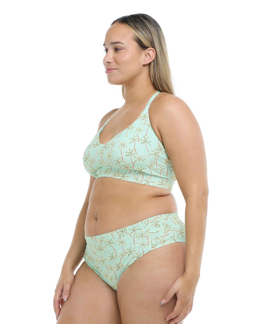 Swimwear SGS Plus Size Swimwear | Salt Cay Ruth Plus Size Fixed Triangle Swim Top Mint