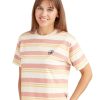 Women Jerry Leigh Tops | Royal Hawaiian Striped Relaxed Fit Crop T-Shirt Mango