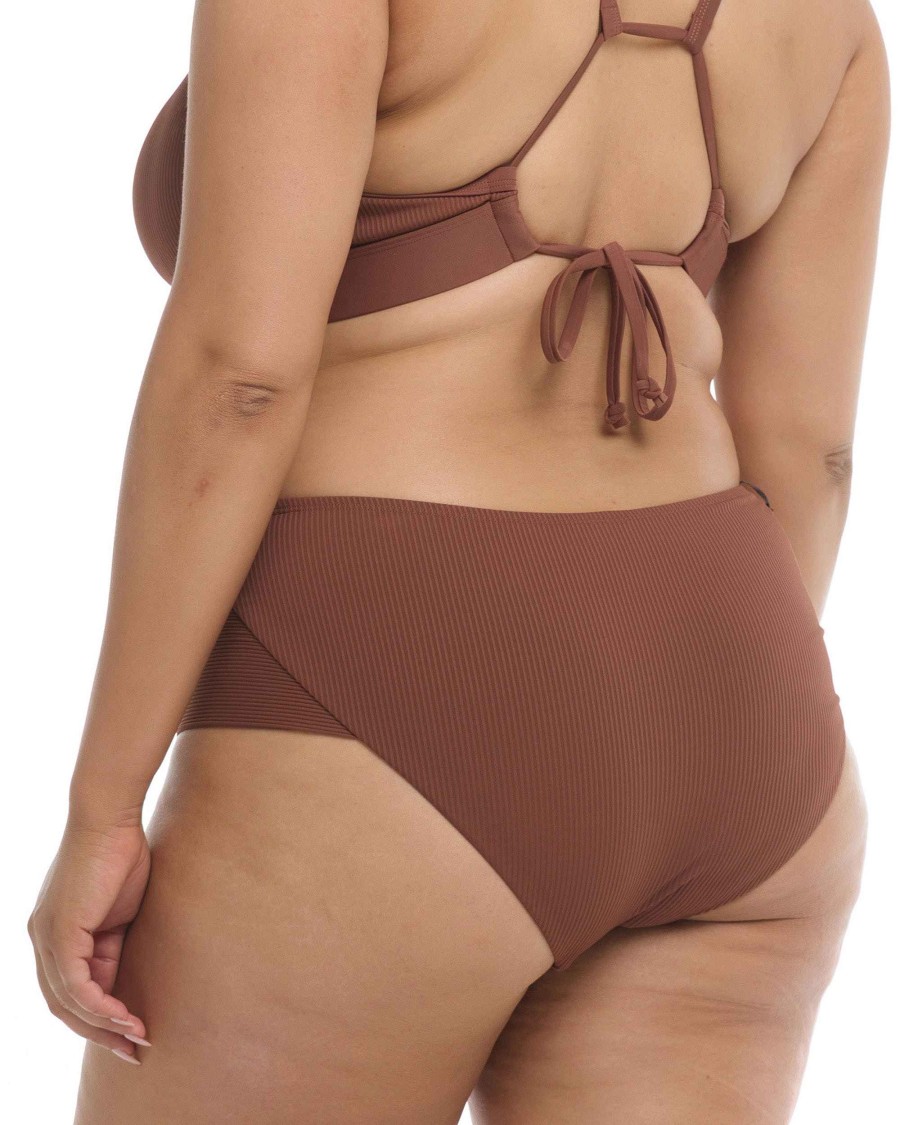 Swimwear SGS Plus Size Swimwear | Ibiza Coco Plus Size Bikini Bottom Brown