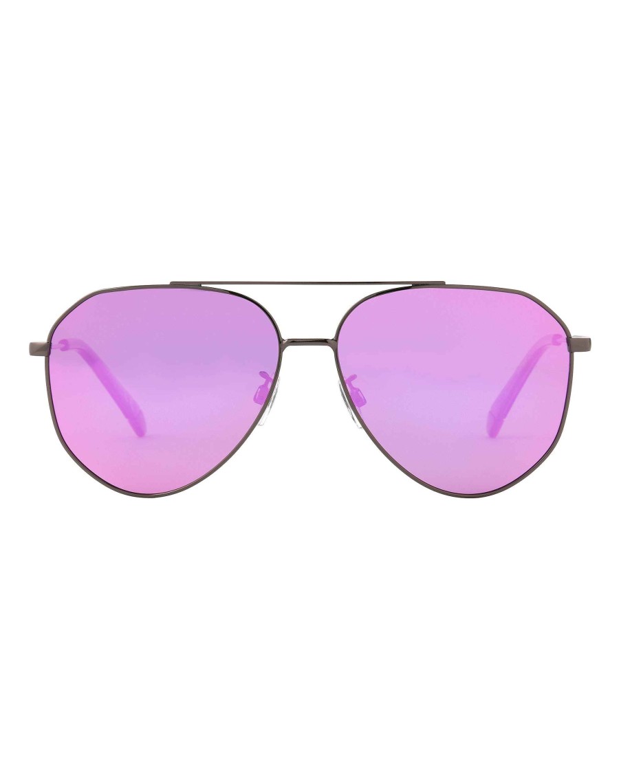 Accessories FGX Sunglasses | Women'S Poppy Aviator Sunglasses Gunmetal