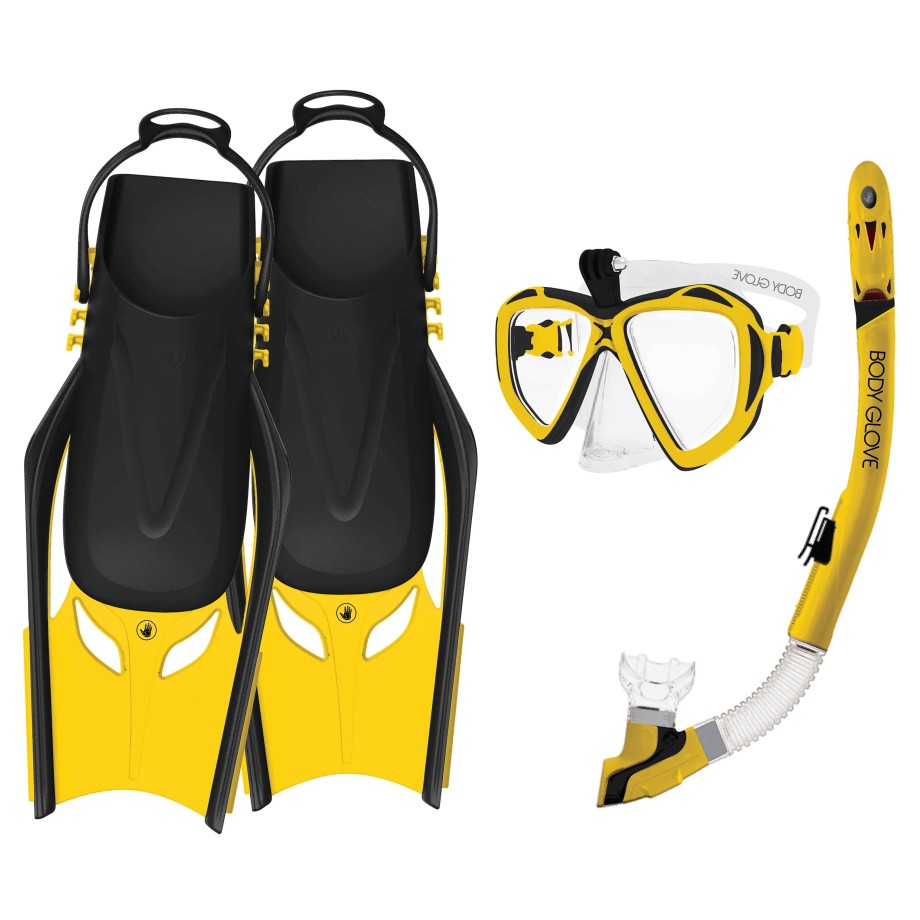 Accessories SDI Masks & Snorkels | Passage Mask/Snorkel/Fin Complete Set Yellow/Black