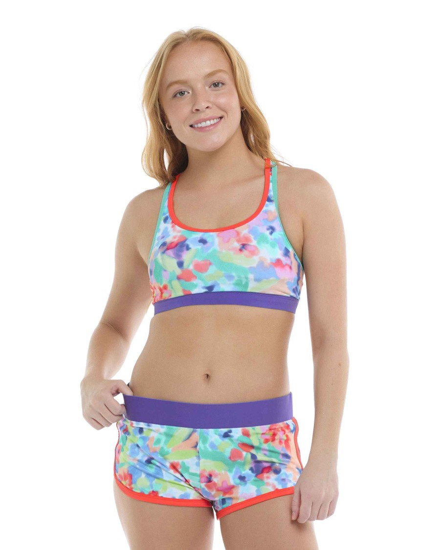 Swimwear SGS Cross-Overs | Posy Equalizer Medium Support Cross-Over Sports Bra Multi