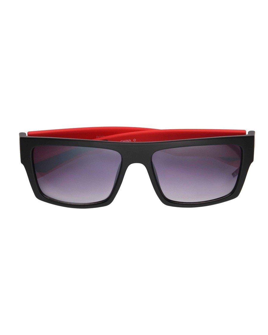 Accessories FGX Sunglasses | Reggie Rectangular Sunglasses - Black/Red Black/Red Temples