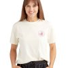 Women Jerry Leigh Tops | Hermosa Beach '53 Relaxed Fit Crop T-Shirt Cream