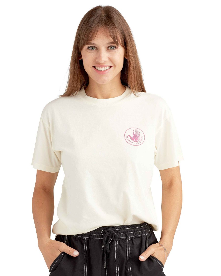 Women Jerry Leigh Tops | Hermosa Beach '53 Relaxed Fit Crop T-Shirt Cream