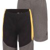 Kids Babyfair Apparel & Activewear | Boys' Solid And Color-Block Shorts Set (8-18) Grey & Yellow