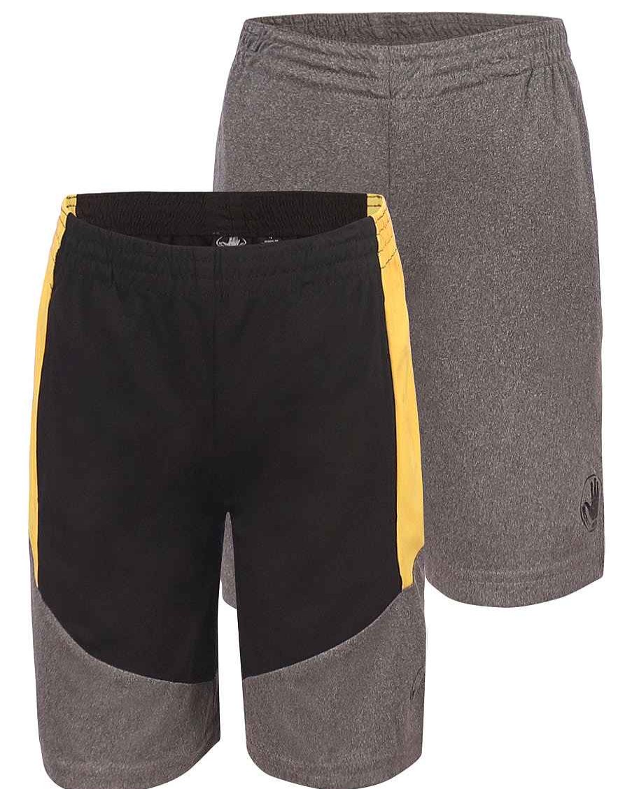 Kids Babyfair Apparel & Activewear | Boys' Solid And Color-Block Shorts Set (8-18) Grey & Yellow