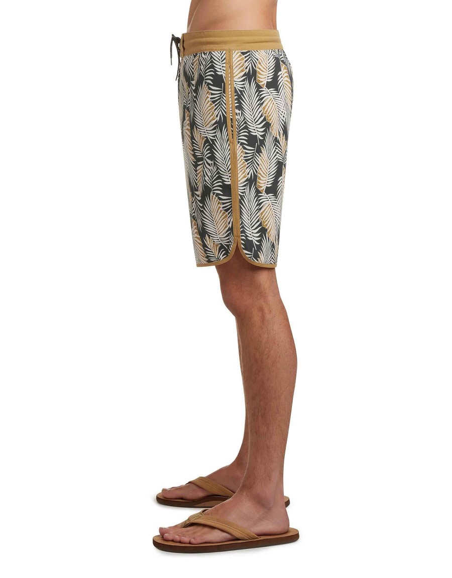 Swimwear Jerry Leigh Boardshorts | Og Scallop 19" Boardshorts Mustard Palms