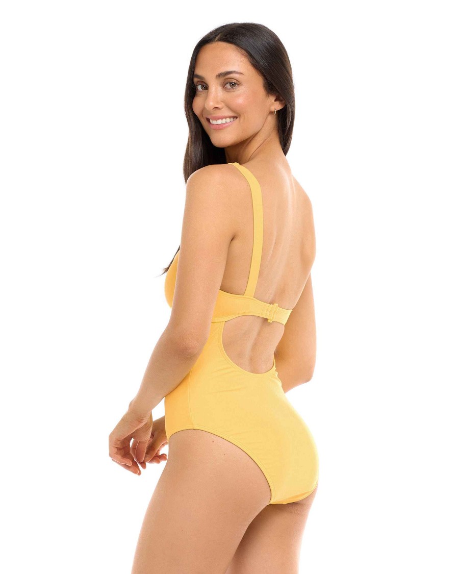 Swimwear SGS Cross-Overs | Smoothies Eli One-Piece Swimsuit Canary