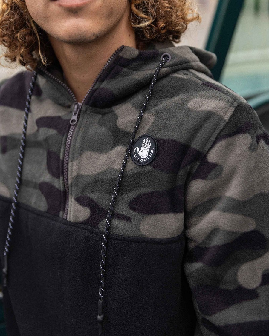 Men Jerry Leigh Hoodies & Jackets | Men'S Paxton Quarter Zip Pullover Hoodie Midnight Camo