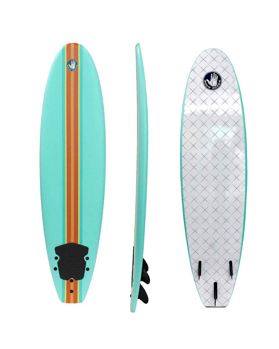 Women Surf 9 Surfboards | Daily 7'6" Soft-Top Surfboard With Removable Fins Mint/White