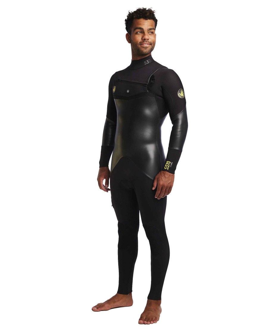 Men SDI Wetsuits | Men'S 5370 3/2Mm Chest Zip Fullsuit Black