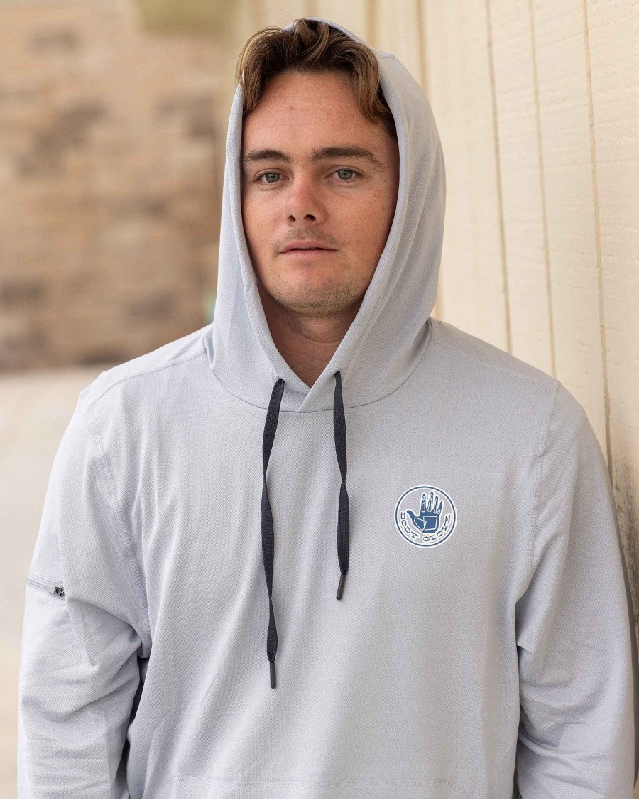 Men Jerry Leigh Hoodies & Jackets | Men'S Helm Hybrid Hoodie Lt. Heather Gray