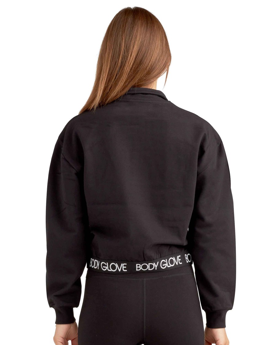 Women Jerry Leigh Sets | Come On Over Mock Half-Zip Pullover Black