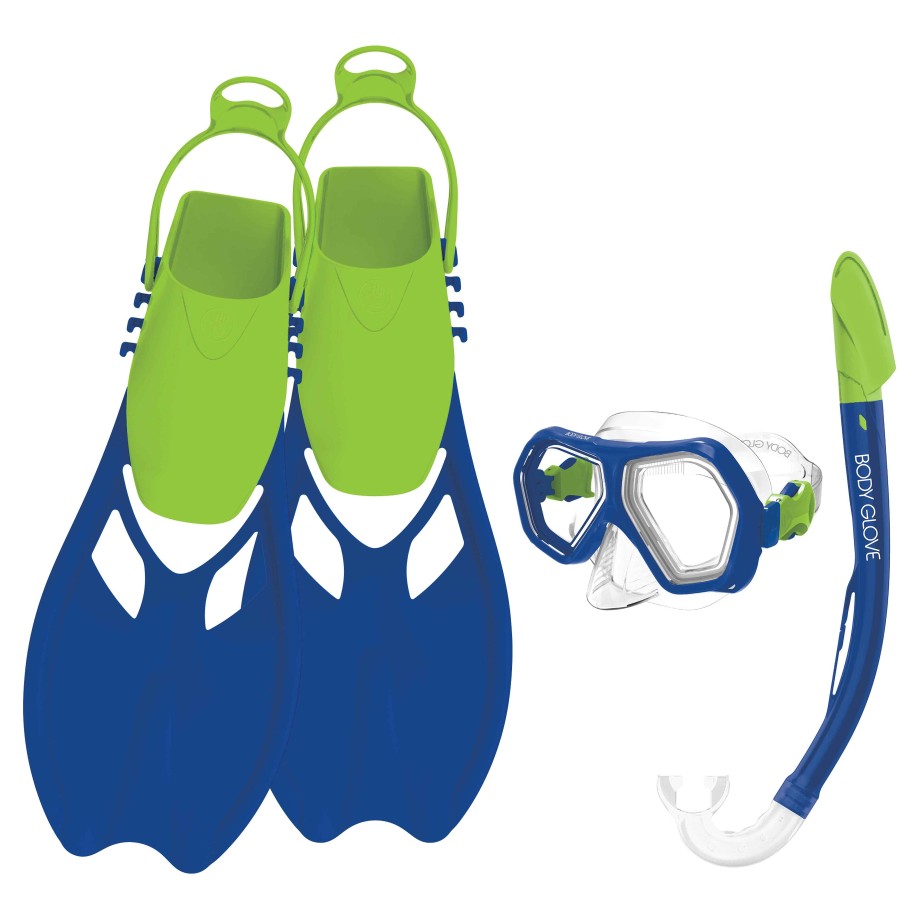 Accessories SDI Masks & Snorkels | Kids Mischief Mask/Snorkel/Fins Complete Set Blue/Lime