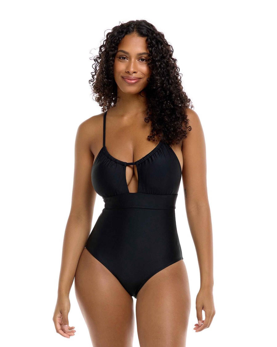 Swimwear SGS Cross-Overs | Smoothies Jessica One-Piece Tank D Cup Black