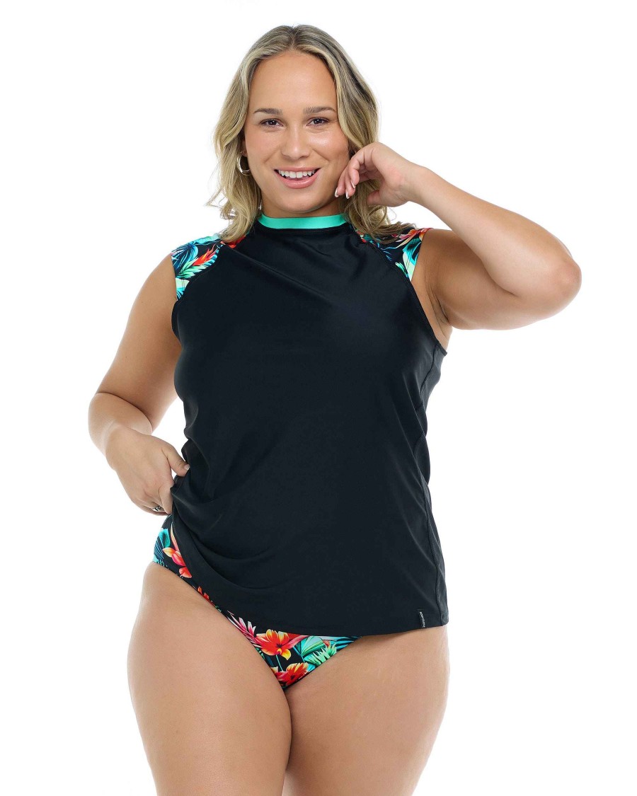 Boards SGS Rash Guards | Colola Exhale Plus Size Rashguard Colola / Black