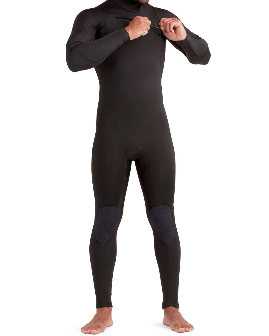 Men SDI Wetsuits | Variant 3/2Mm Men'S Chest-Zip Fullsuit Black