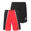 Kids Babyfair Apparel & Activewear | Boys' Solid And Two-Tone Shorts Set (8-18) Black & Red/Black