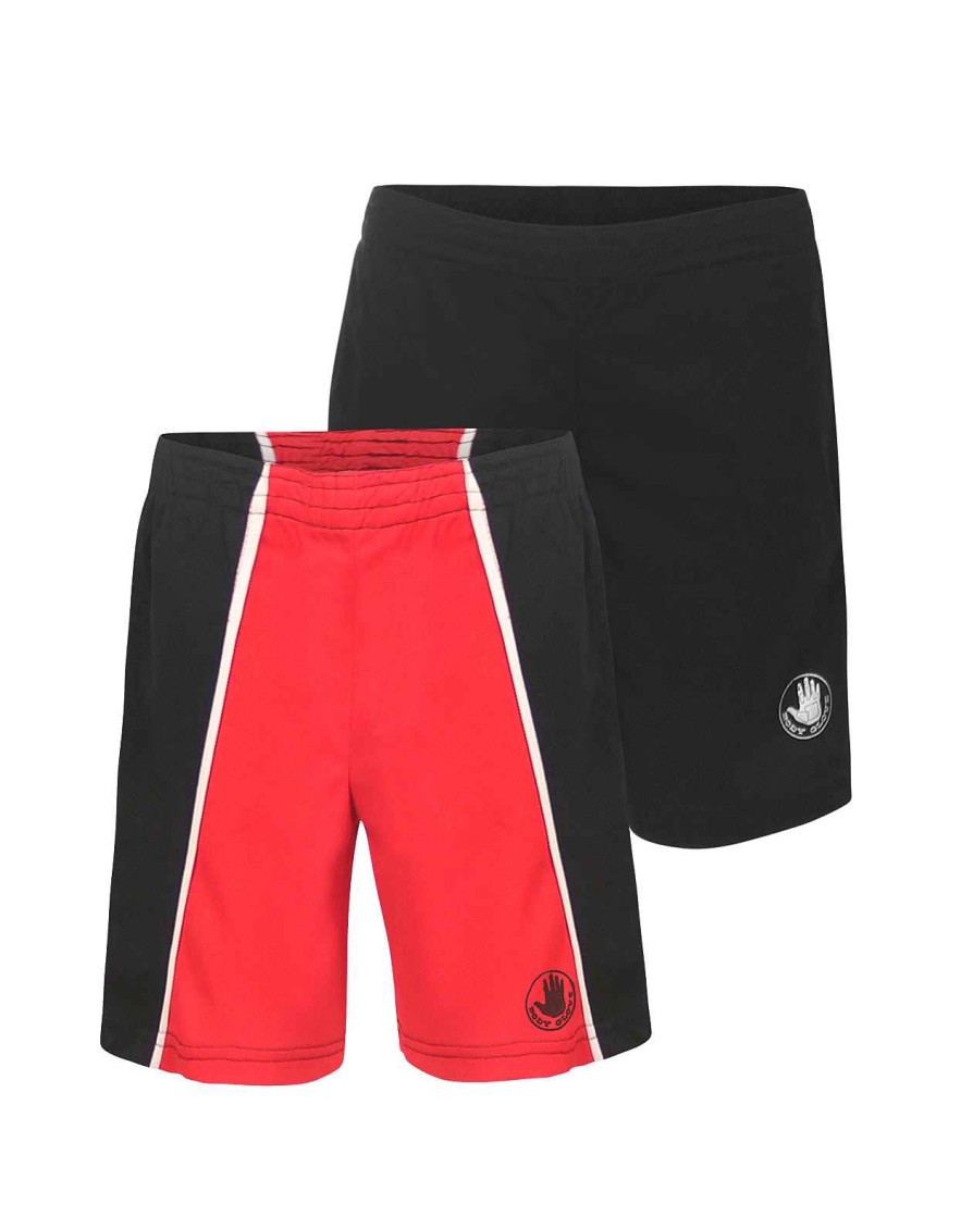 Kids Babyfair Apparel & Activewear | Boys' Solid And Two-Tone Shorts Set (8-18) Black & Red/Black