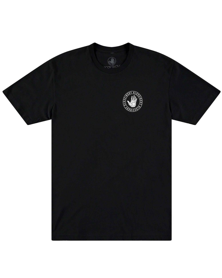 Men Green Coast Graphics T-Shirts & Tops | Men'S Circle Text Hand Logo Black