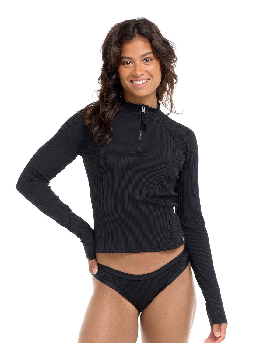 Boards SGS Rash Guards | Ibiza Raelynn Long Sleeve Rashguard Black