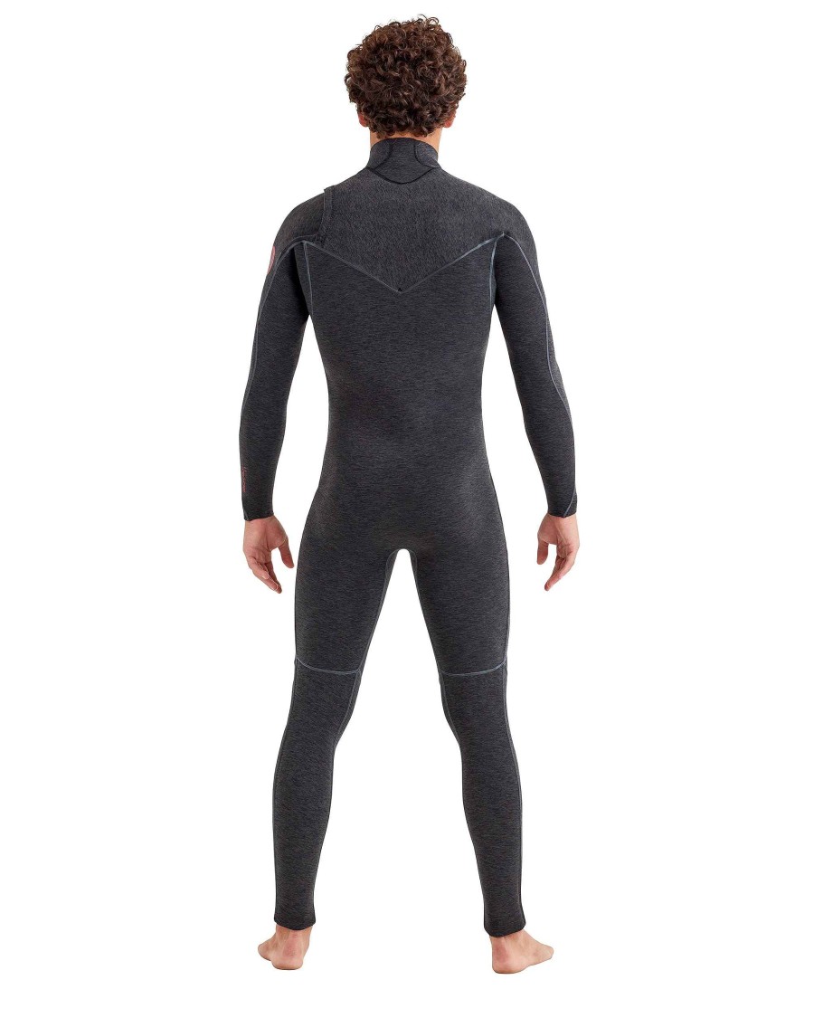 Men SDI Wetsuits | Red Cell 2Mm Slant-Zip Men'S Fullsuit - Black Heather Wetsuit: Black